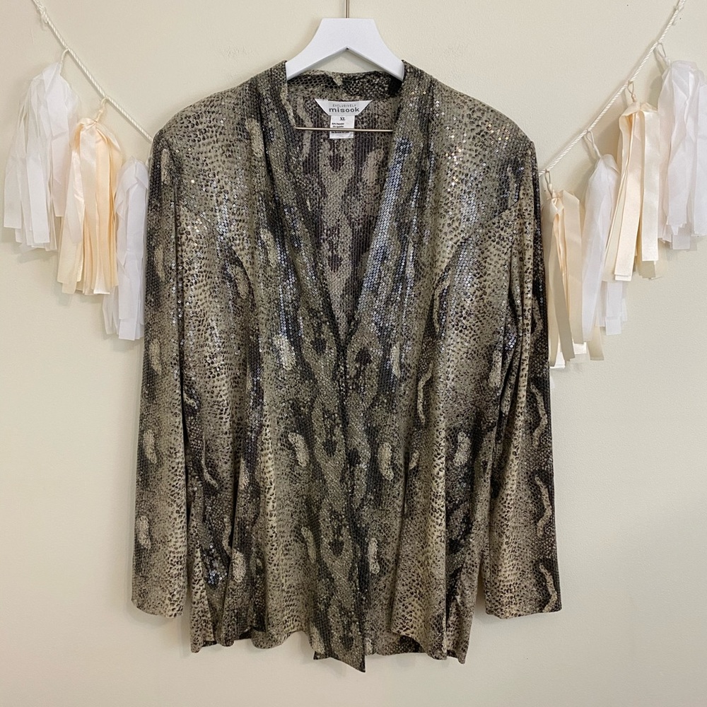 Exclusively MISOOK Snakeskin Sequin Jacket Top